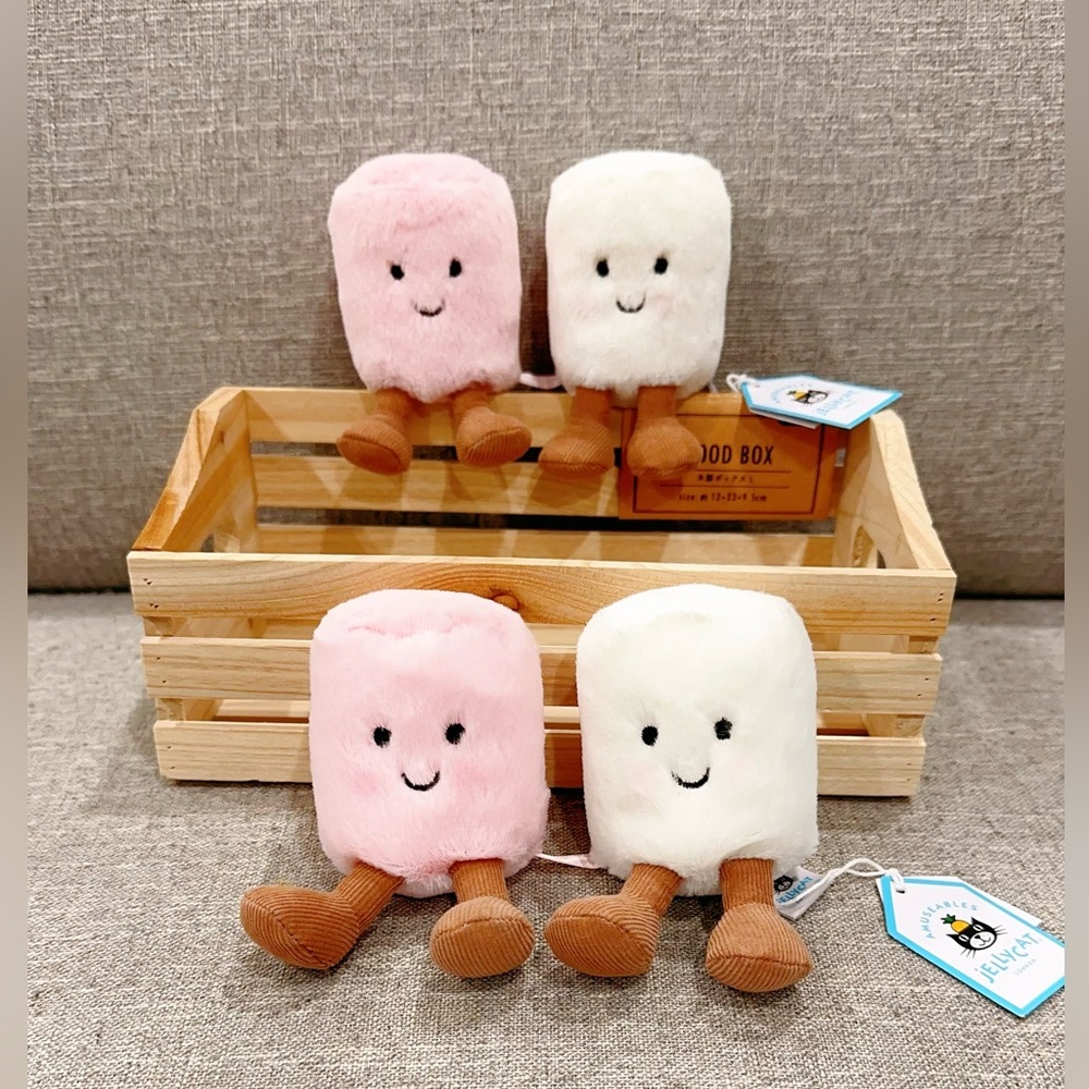 Jellycat Amuseable Pink and White Marshmallows Collectible Brand New with Tags!